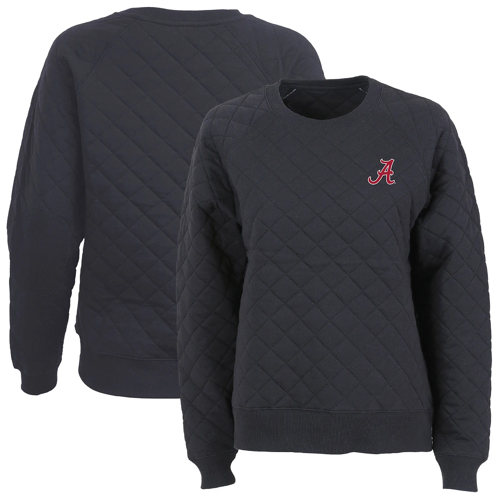 Women's Boxercraft Black Alabama Crimson Tide Quilted Pullover Sweatshirt