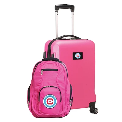 MOJO Pink Chicago Fire Deluxe 2-Piece Backpack & Carry-On Set