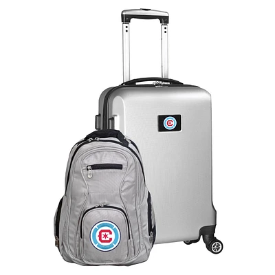 MOJO Silver Chicago Fire Deluxe 2-Piece Backpack & Carry-On Set