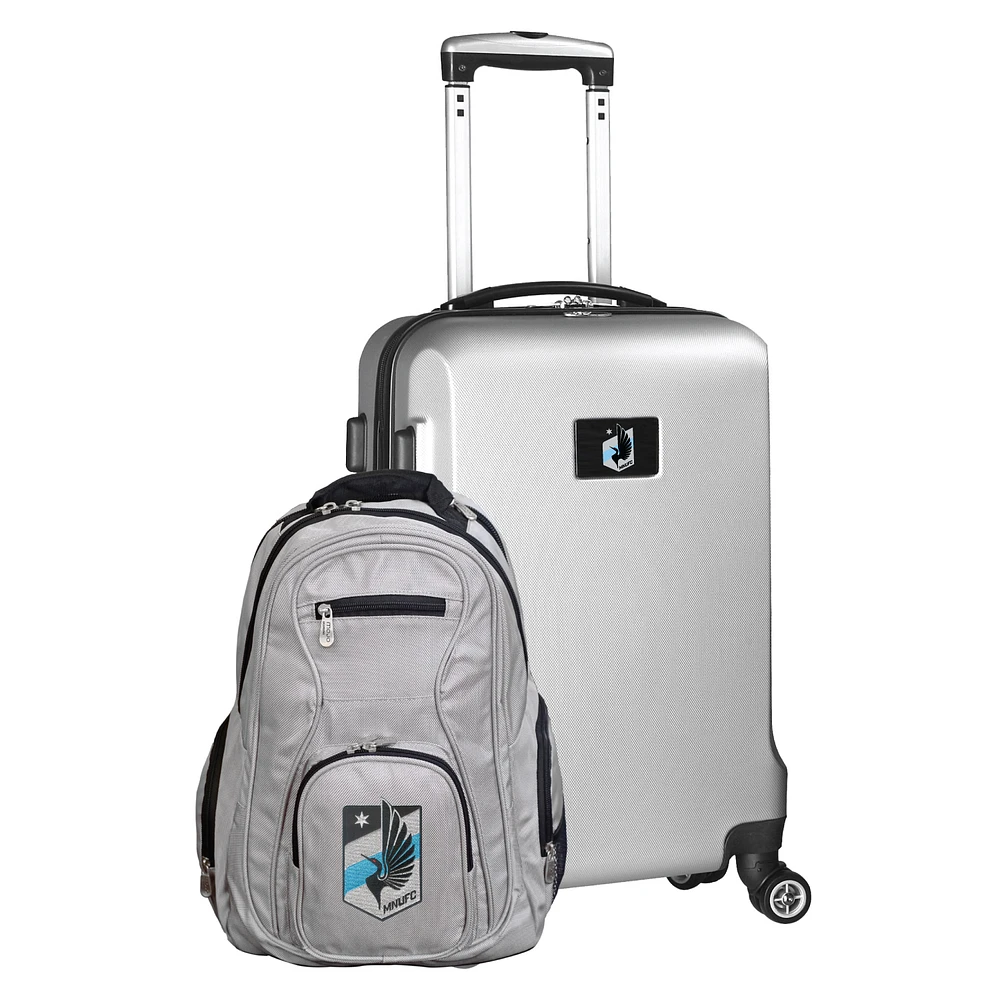 MOJO Silver Minnesota United FC Deluxe 2-Piece Backpack & Carry-On Set