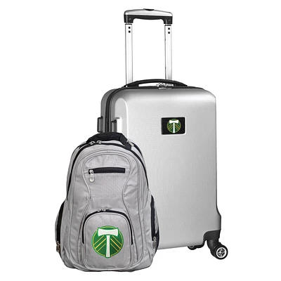 MOJO Silver Portland Timbers Deluxe 2-Piece Backpack & Carry-On Set
