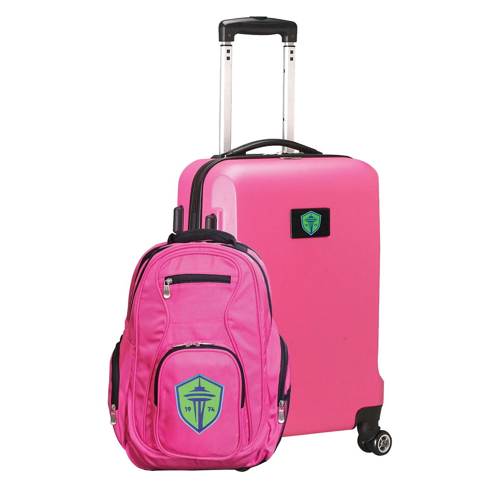 MOJO Pink Seattle Sounders FC Deluxe 2-Piece Backpack & Carry-On Set