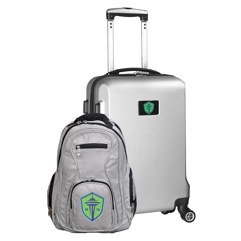 MOJO Silver Seattle Sounders FC Deluxe 2-Piece Backpack & Carry-On Set