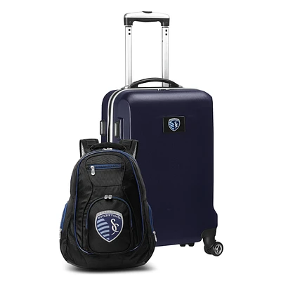 MOJO Navy Sporting Kansas City Deluxe 2-Piece Backpack & Carry-On Set