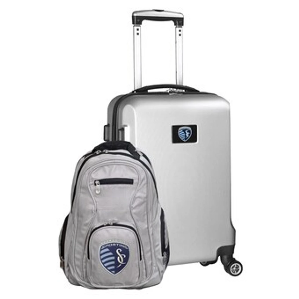 MOJO Silver Sporting Kansas City Deluxe 2-Piece Backpack & Carry-On Set