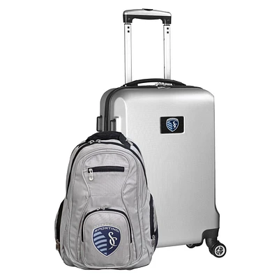 MOJO Silver Sporting Kansas City Deluxe 2-Piece Backpack & Carry-On Set