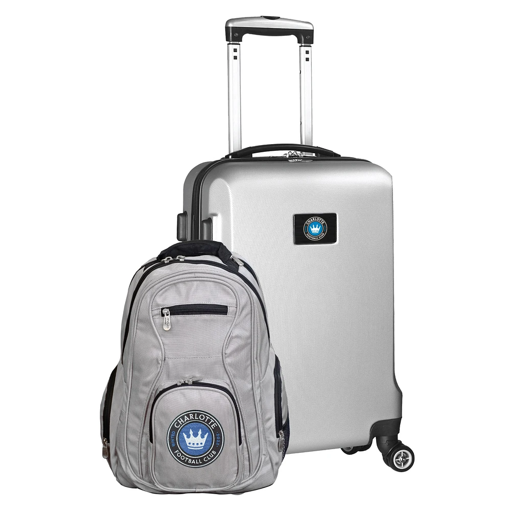 MOJO Silver Charlotte FC Deluxe 2-Piece Backpack & Carry-On Set