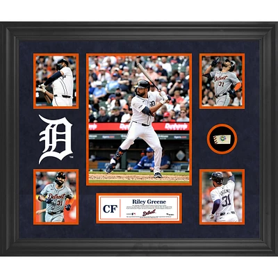 Riley Greene Detroit Tigers Framed 5-Photo Collage with a Piece of Game-Used Ball
