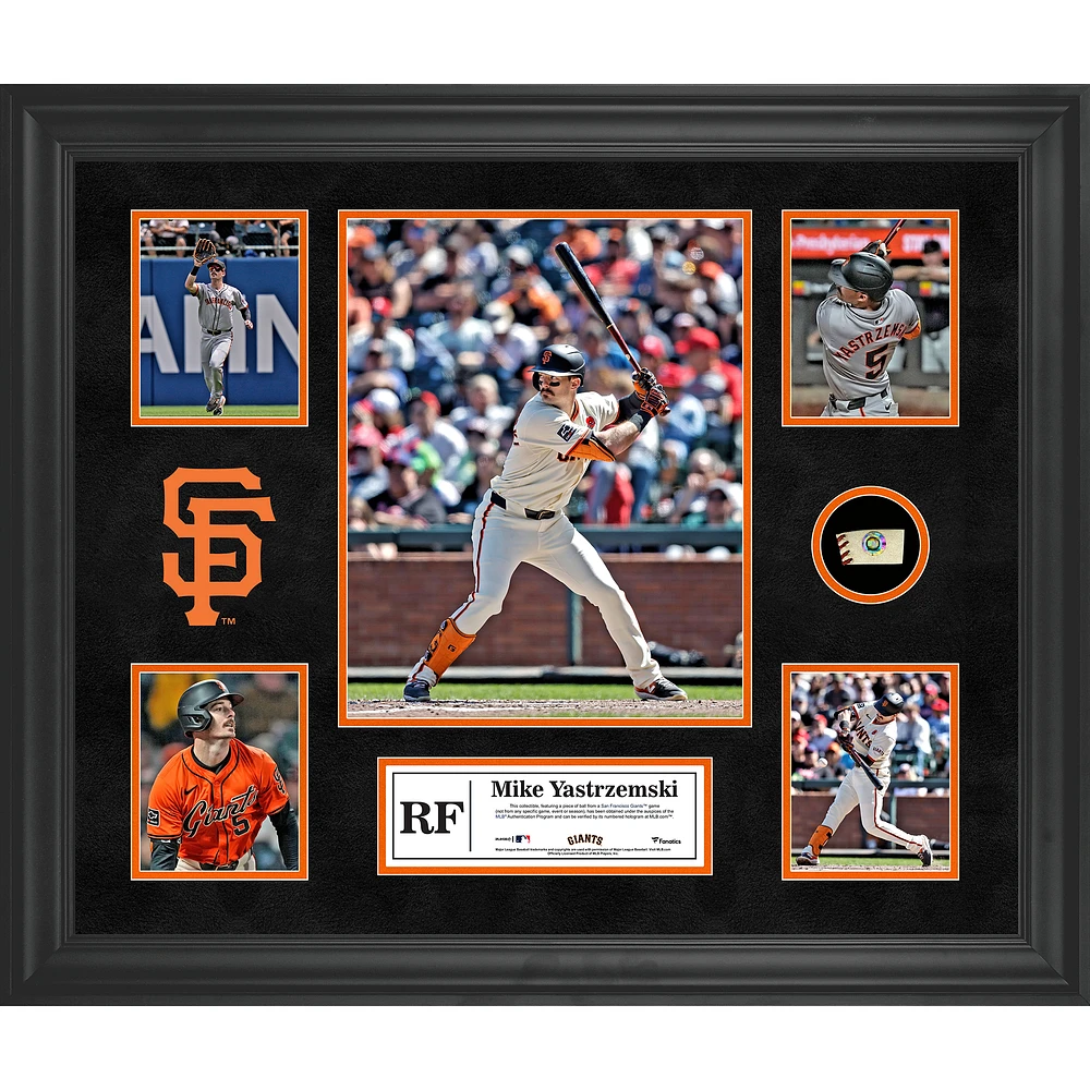 Mike Yastrzemski San Francisco Giants Framed 5-Photo Collage with a Piece of Game-Used Ball