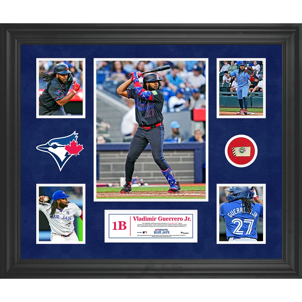Vladimir Guerrero Jr. Toronto Blue Jays Framed 5-Photo Collage with a Piece of Game-Used Ball