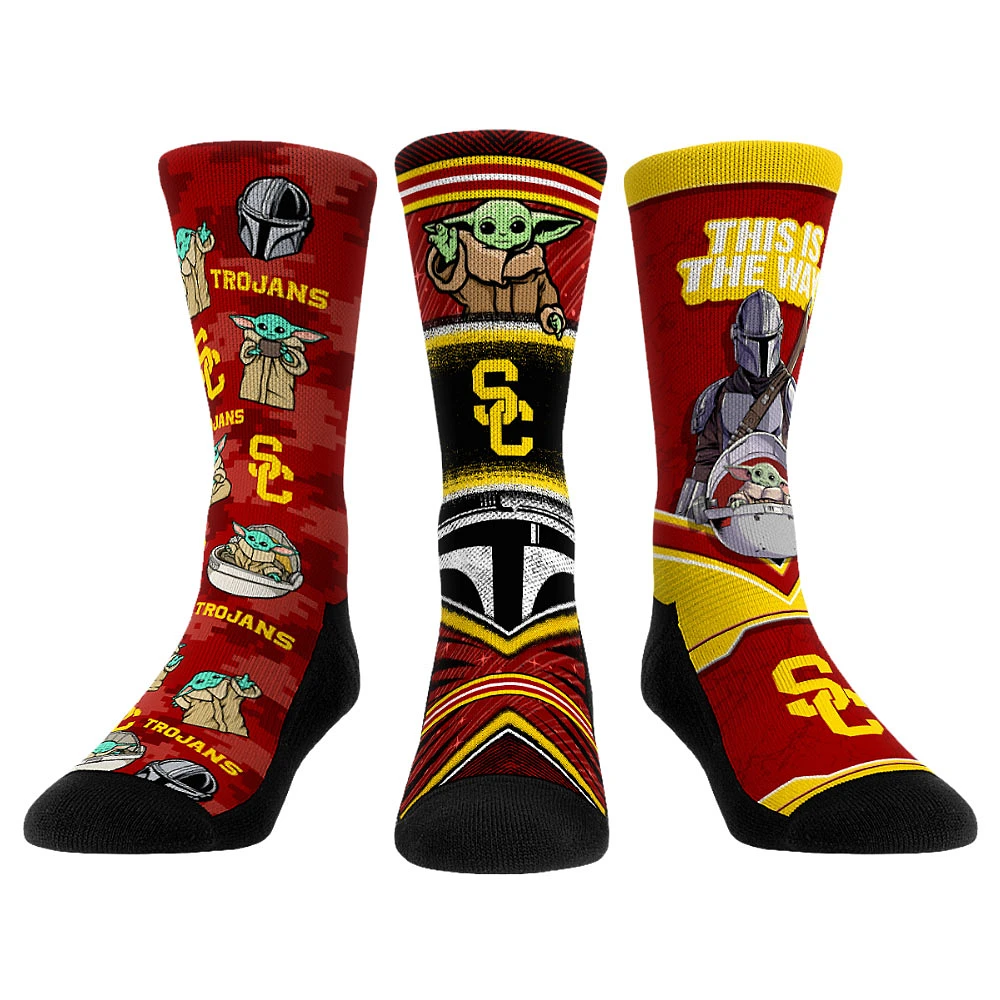 Unisex Rock Em Socks USC Trojans The Mandalorian 3-Pack Crew
