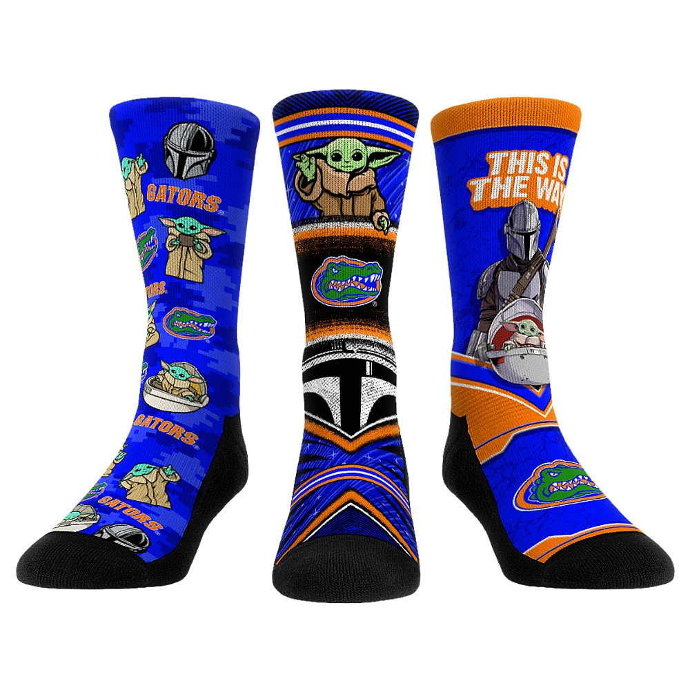 Unisex Rock Em Socks Florida Gators The Mandalorian 3-Pack Crew