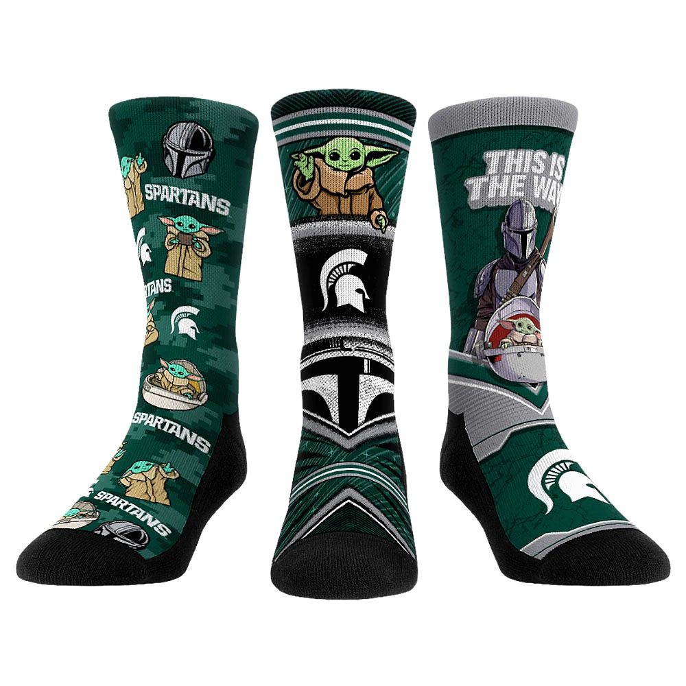 Unisex Rock Em Socks Michigan State Spartans The Mandalorian 3-Pack Crew