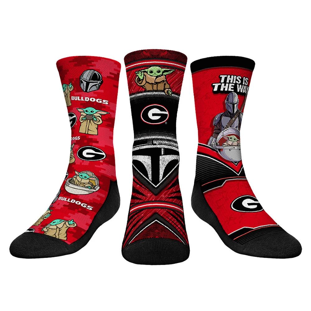 Youth Rock Em Socks Georgia Bulldogs The Mandalorian 3-Pack Crew