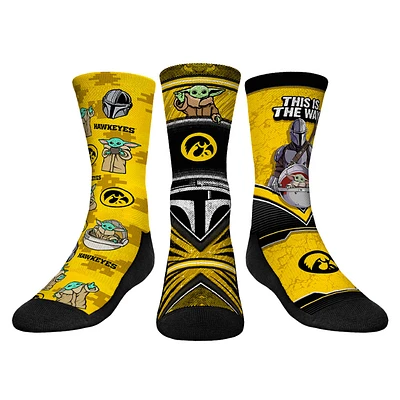 Youth Rock Em Socks Iowa Hawkeyes The Mandalorian 3-Pack Crew