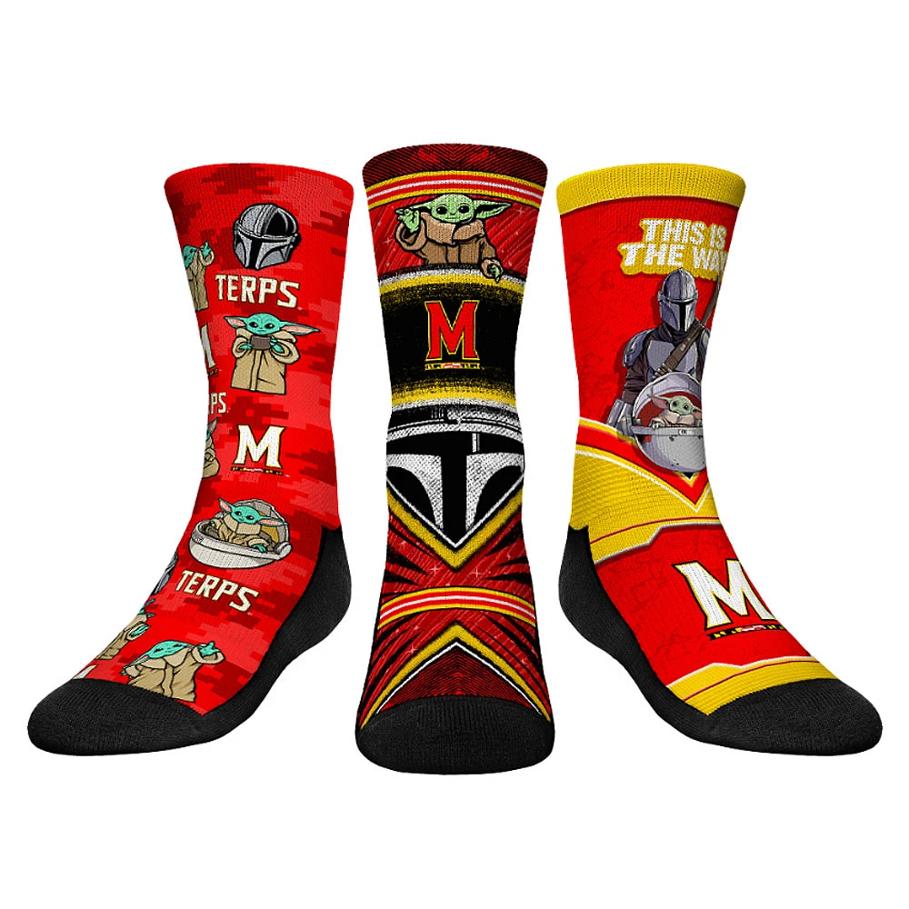 Youth Rock Em Socks Maryland Terrapins The Mandalorian 3-Pack Crew
