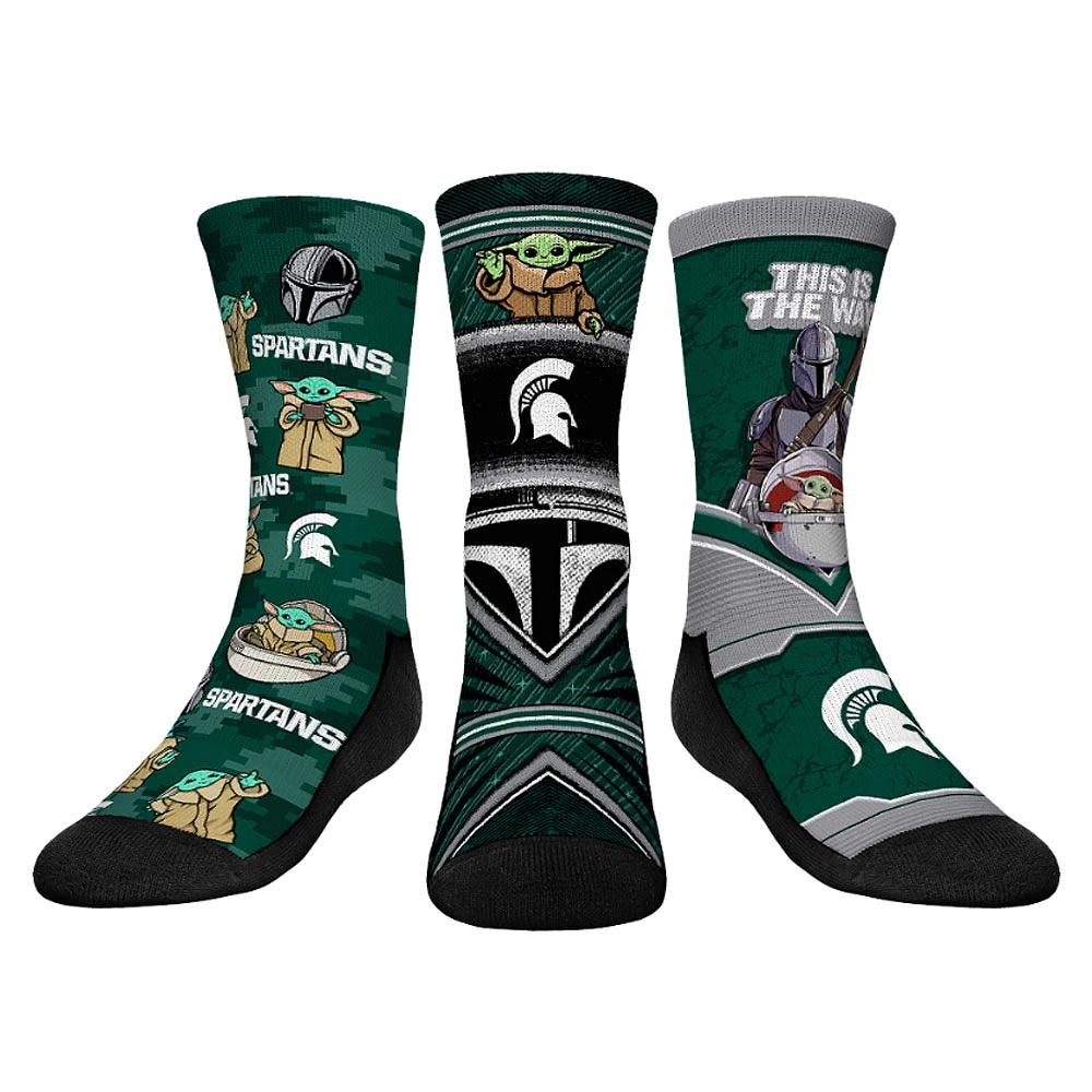 Youth Rock Em Socks Michigan State Spartans The Mandalorian 3-Pack Crew