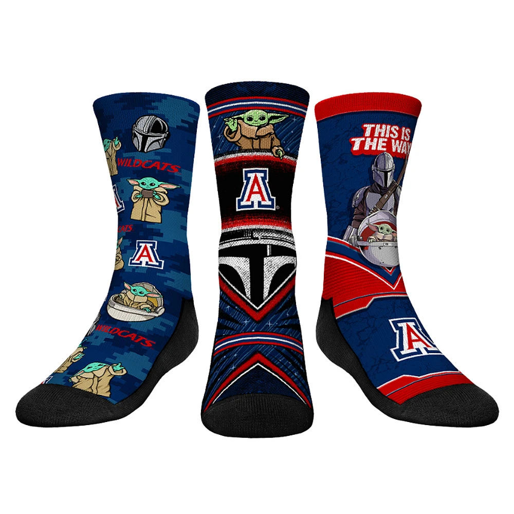 Youth Rock Em Socks Arizona Wildcats The Mandalorian 3-Pack Crew
