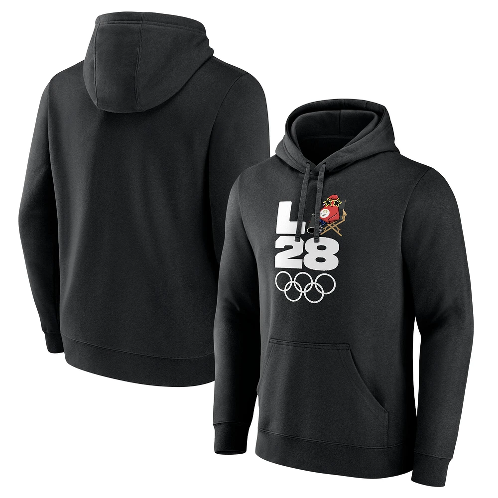 Men's Black LA 2028 Summer Olympics Mascot Handover Pullover Sweatshirt