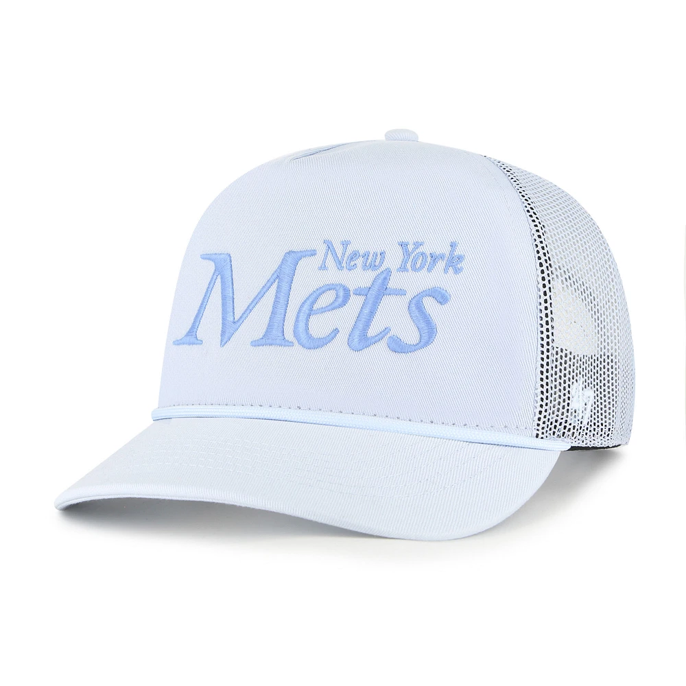 Men's '47 Light Blue New York Mets Foundation Script Hitch Adjustable Trucker Hat
