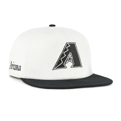 Men's '47 White/Black Arizona Diamondbacks Foundation Captain Snapback Hat