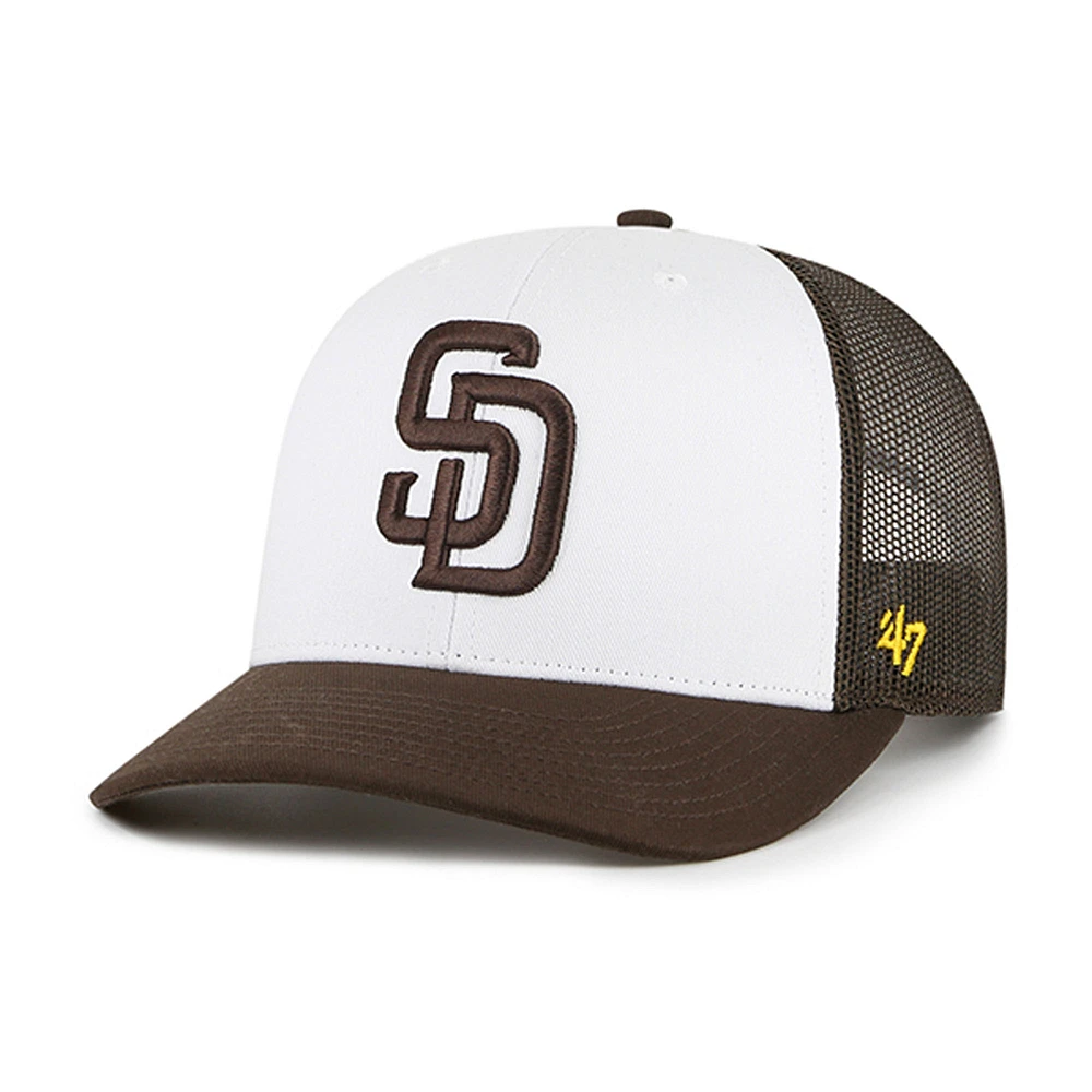 Men's '47 White/Brown San Diego Padres Freshman Trucker Adjustable Hat