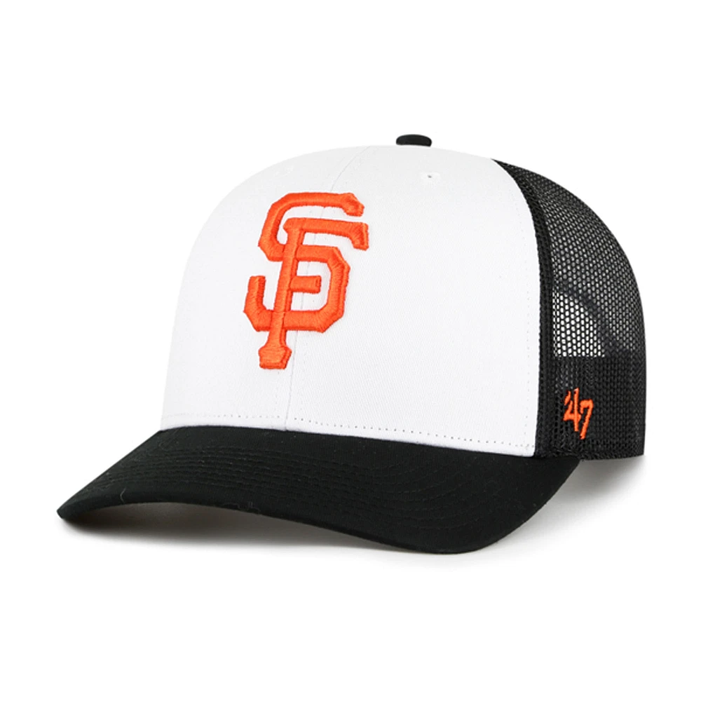 Men's '47 White/Black San Francisco Giants Freshman Trucker Adjustable Hat