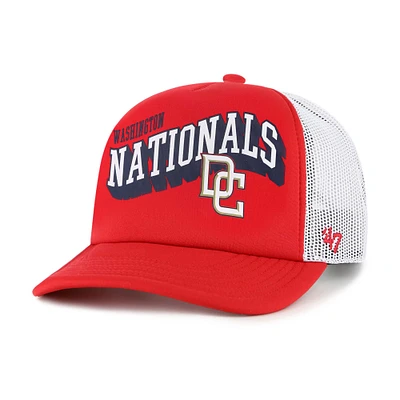 Men's '47 Red Washington Nationals Meander Foam Trucker Snapback Hat
