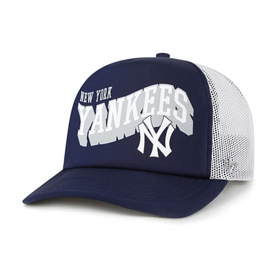 Men's '47 Navy New York Yankees Meander Foam Trucker Snapback Hat