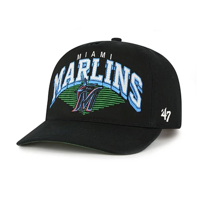 Men's '47 Black Miami Marlins Pomona Hitch Adjustable Hat