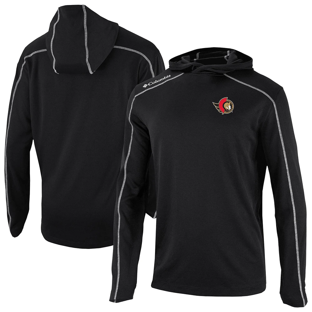 Men's Columbia Black Ottawa Senators Shotgun Omni-Wick Pullover Hoodie