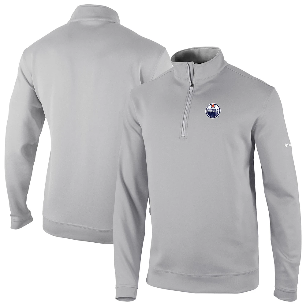 Men's Columbia Gray Edmonton Oilers Wickham Hills Omni-Wick Quarter-Zip Jacket