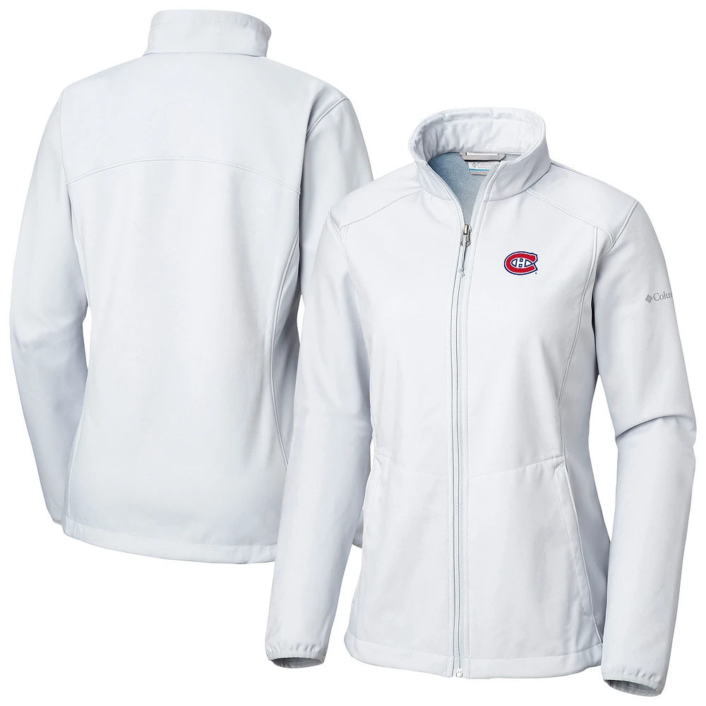 Women's Columbia White Montreal Canadiens Kruser Ridge II Softshell Full-Zip Jacket