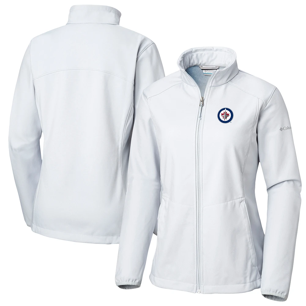 Women's Columbia White Winnipeg Jets Kruser Ridge II Softshell Full-Zip Jacket