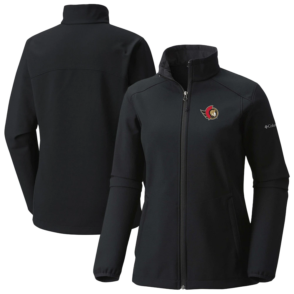 Women's Columbia Black Ottawa Senators Kruser Ridge II Softshell Full-Zip Jacket