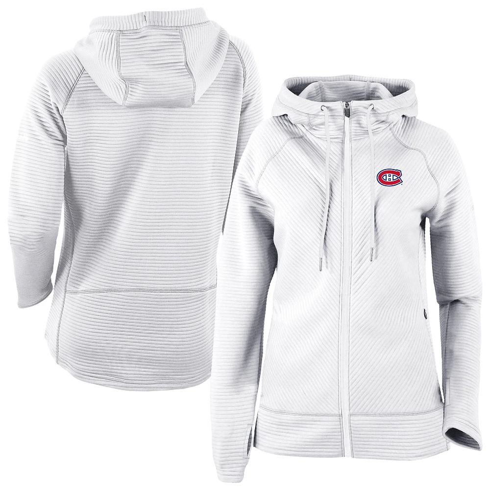Men's Columbia White Montreal Canadiens Omni-Wick Pack It Up Full-Zip Jacket