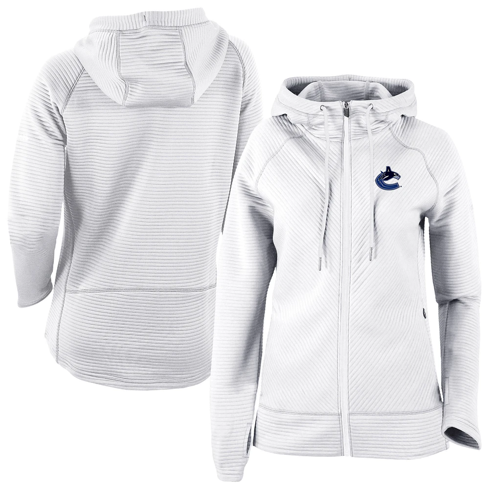 Men's Columbia White Vancouver Canucks Omni-Wick Pack It Up Full-Zip Jacket