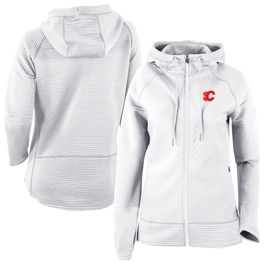Men's Columbia White Calgary Flames Omni-Wick Pack It Up Full-Zip Jacket