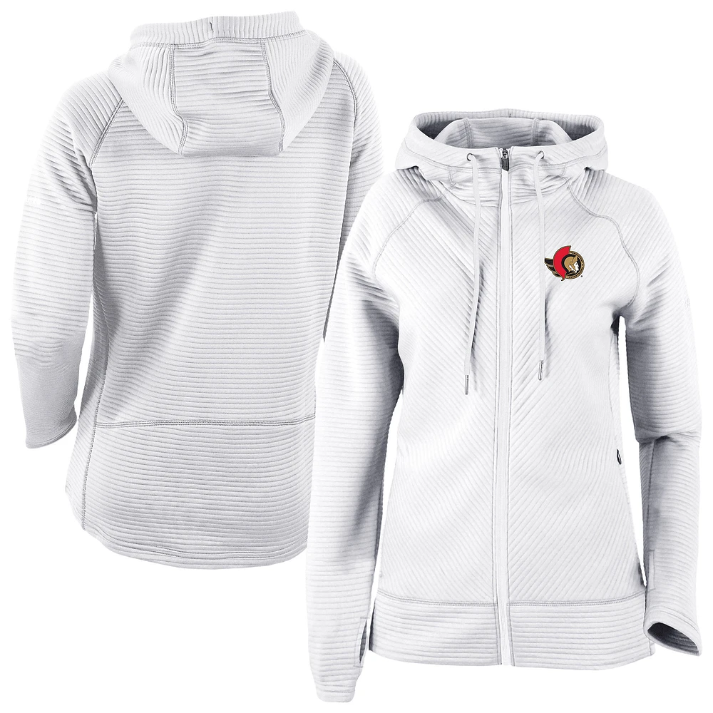 Men's Columbia White Ottawa Senators Omni-Wick Pack It Up Full-Zip Jacket
