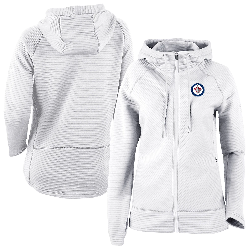 Men's Columbia White Winnipeg Jets Omni-Wick Pack It Up Full-Zip Jacket