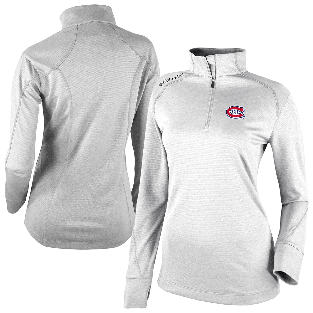 Women's Columbia White Montreal Canadiens Omni-Wick Shotgun 2.0 Quarter-Zip Pullover Top