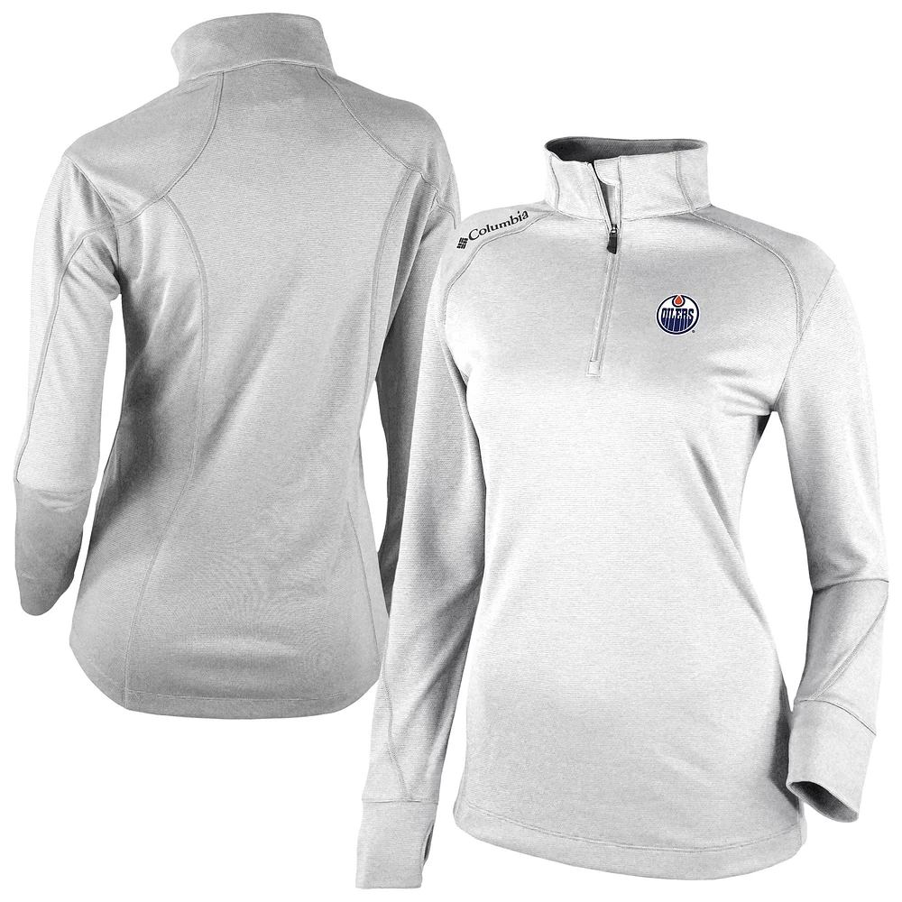 Women's Columbia White Edmonton Oilers Omni-Wick Shotgun 2.0 Quarter-Zip Pullover Top