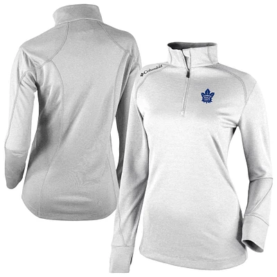 Women's Columbia White Toronto Maple Leafs Omni-Wick Shotgun 2.0 Quarter-Zip Pullover Top