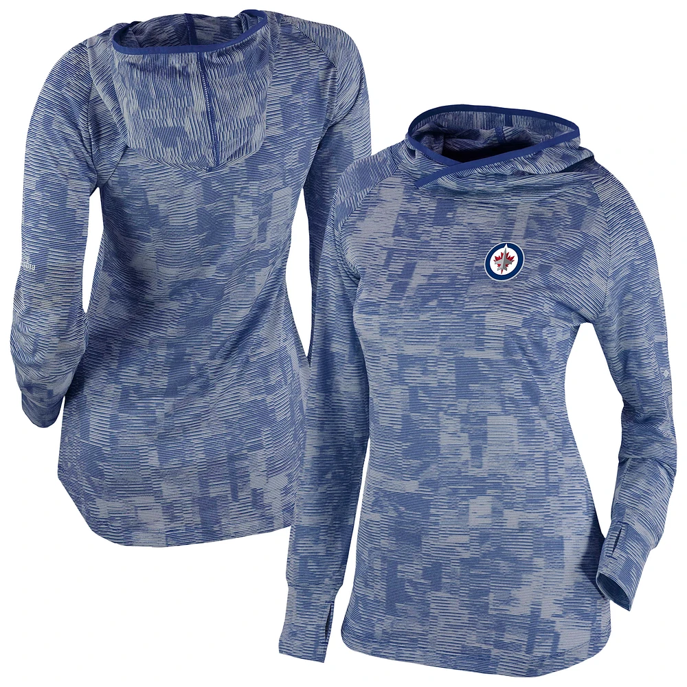 Women's Columbia Navy Winnipeg Jets Omni-Wick Sunday Ball Pullover Hoodie