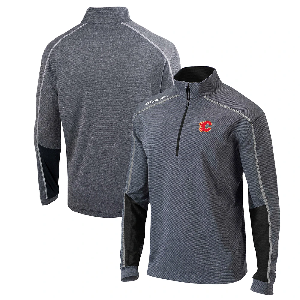 Men's Columbia Calgary Flames Black Omni-Wick Shotgun 2.0 Quarter-Zip Pullover Top
