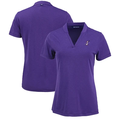 Women's Cutter & Buck Heather Albuquerque Isotopes Forge Stretch Blade DryTec V-Neck Polo