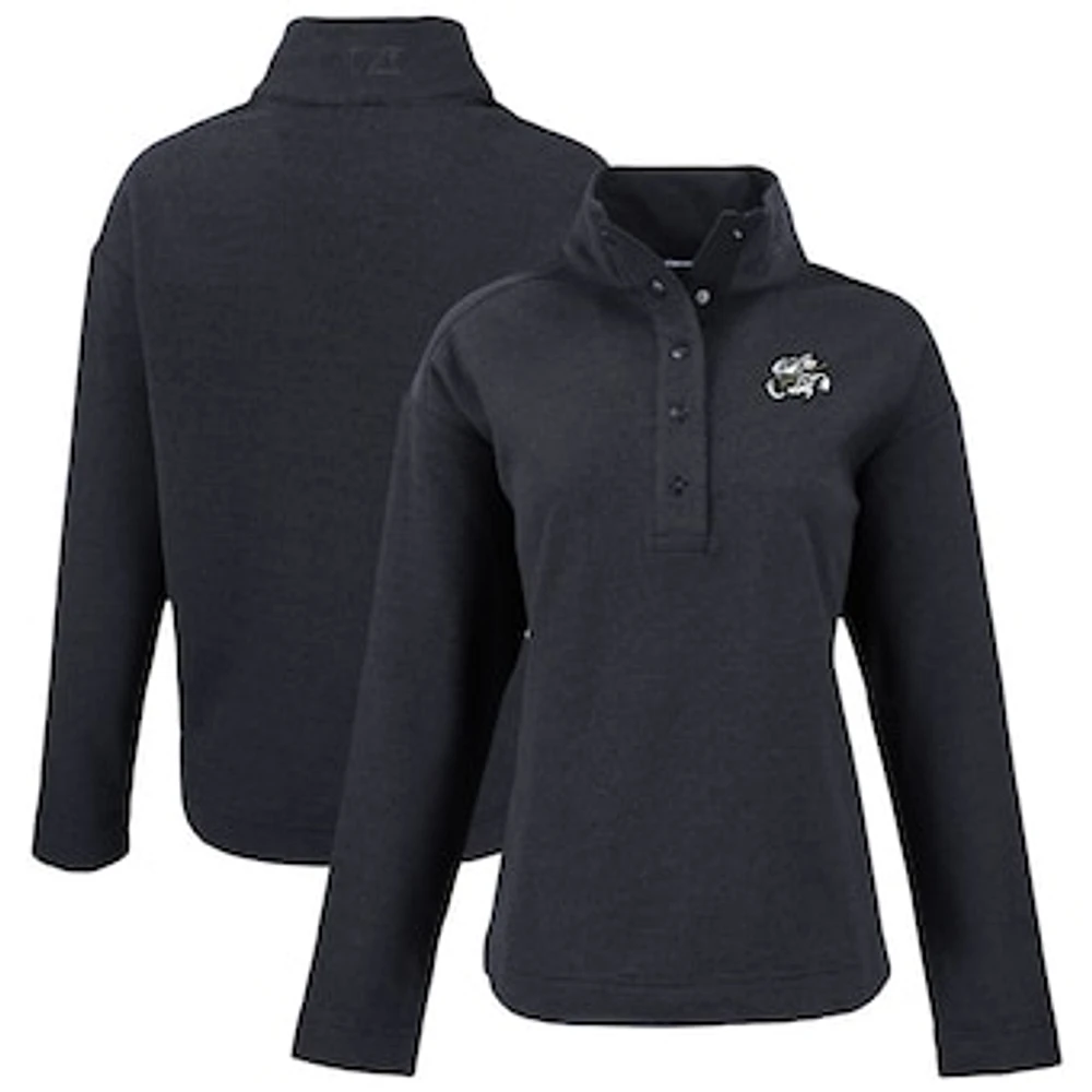Women's Cutter & Buck Omaha Storm Chasers Hunts Point Eco Textured Fleece Recycled Half-Snap Sweatshirt