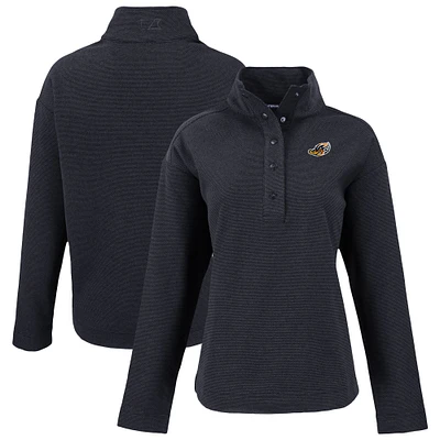 Women's Cutter & Buck Akron RubberDucks Hunts Point Eco Textured Fleece Recycled Half-Snap Sweatshirt