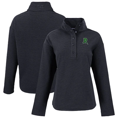Women's Cutter & Buck Dayton Dragons Hunts Point Eco Textured Fleece Recycled Half-Snap Sweatshirt