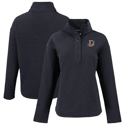 Women's Cutter & Buck Durham Bulls Hunts Point Eco Textured Fleece Recycled Half-Snap Sweatshirt